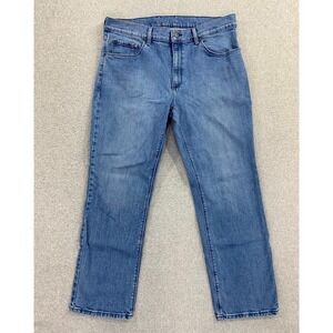 Mott and Bow Mens Jeans 36x30 Straight Leg Light Blue Wash Stretch Denim